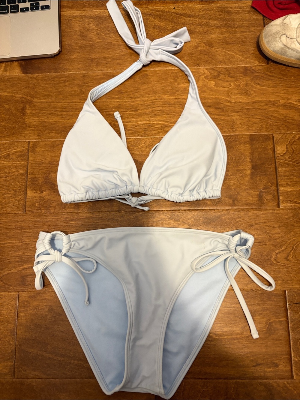 Light Blue Halter Tie Bikini Set